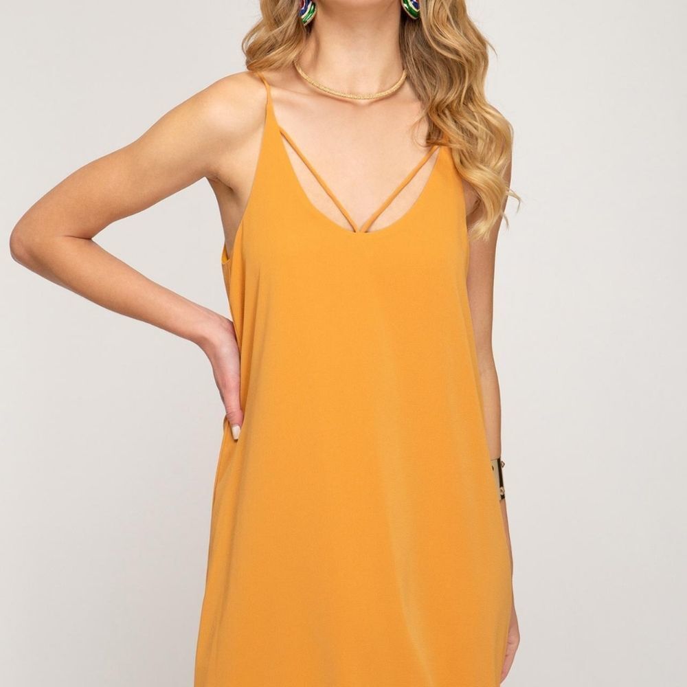 Yellow strappy flowy dress!!